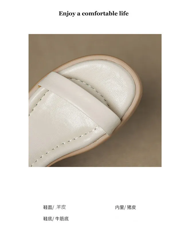 Spring/Summer Round Toe Sandals Chunky Heel High Heel Buckle Lambskin Fashion Women's Shoes