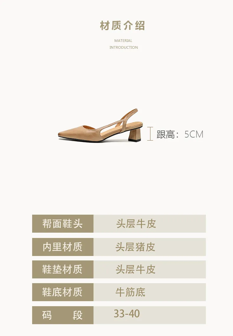 Spring/Summer Fashion Sandals with Closed Toe, Chunky Heel, Mid-Heel, Open Back - Real Product Video