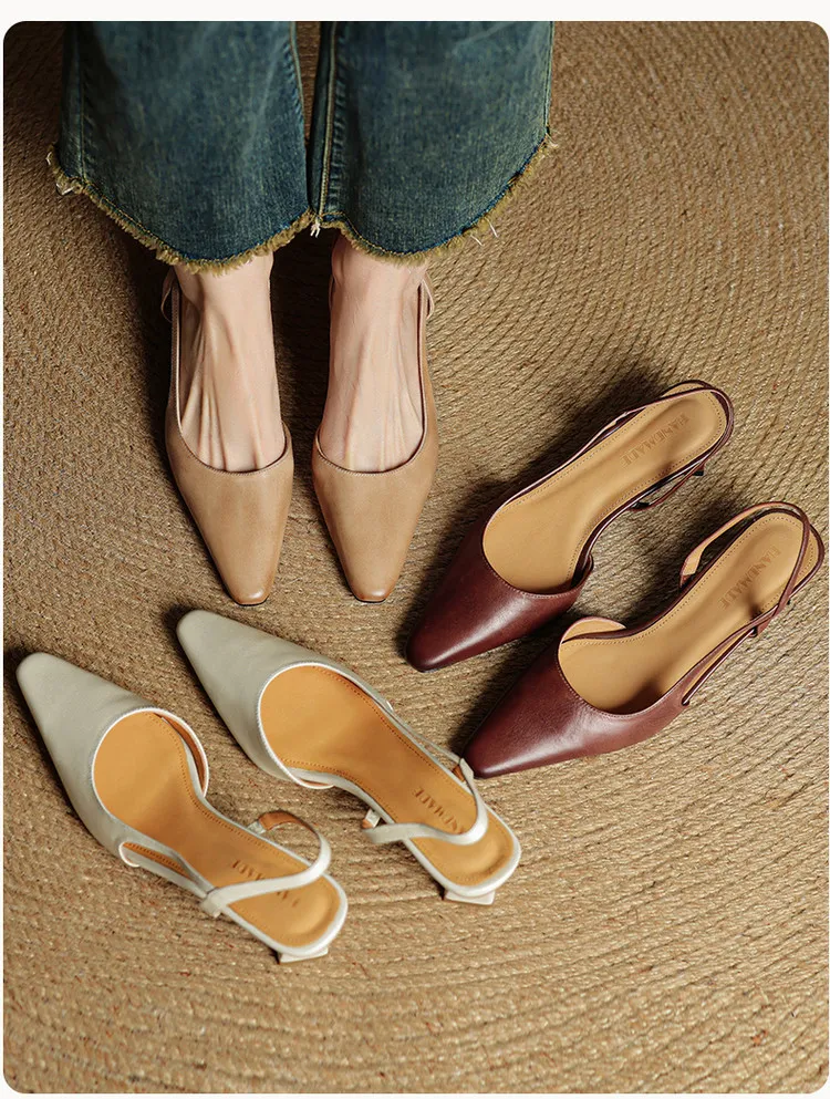 Spring/Summer Fashion Sandals with Closed Toe, Chunky Heel, Mid-Heel, Open Back - Real Product Video
