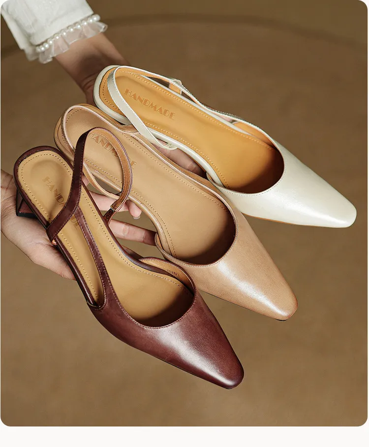 Spring/Summer Fashion Sandals with Closed Toe, Chunky Heel, Mid-Heel, Open Back - Real Product Video