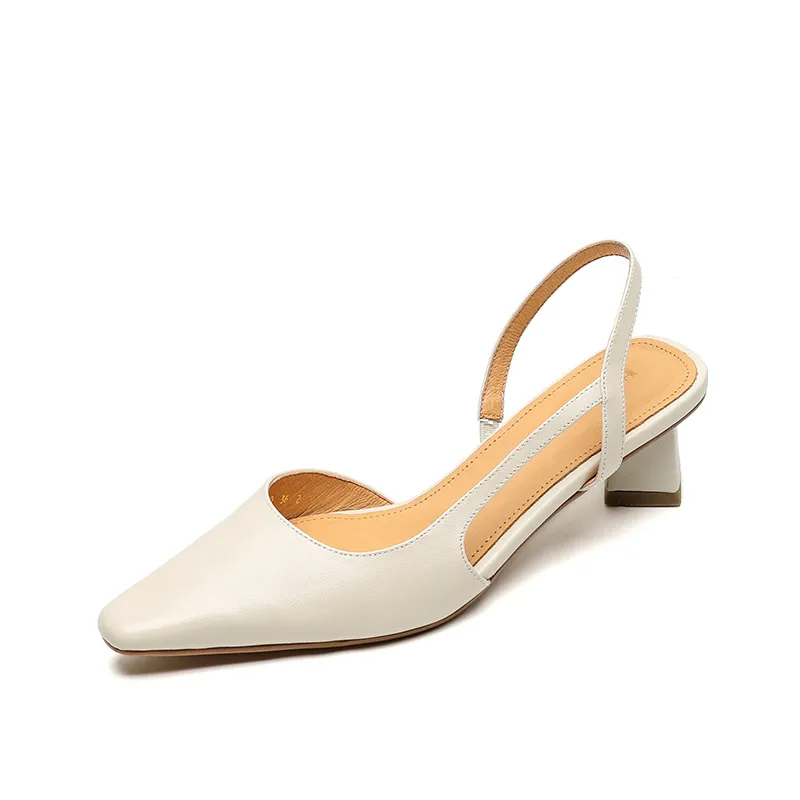 Spring/Summer Fashion Sandals with Closed Toe, Chunky Heel, Mid-Heel, Open Back - Real Product Video