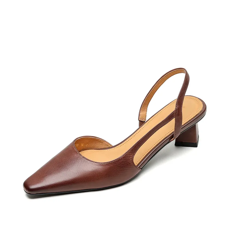 Spring/Summer Fashion Sandals with Closed Toe, Chunky Heel, Mid-Heel, Open Back - Real Product Video