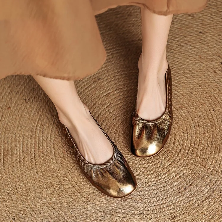 Spring and Autumn Single Shoes, Comfortable Sheepskin Slip-on Women's Shoes