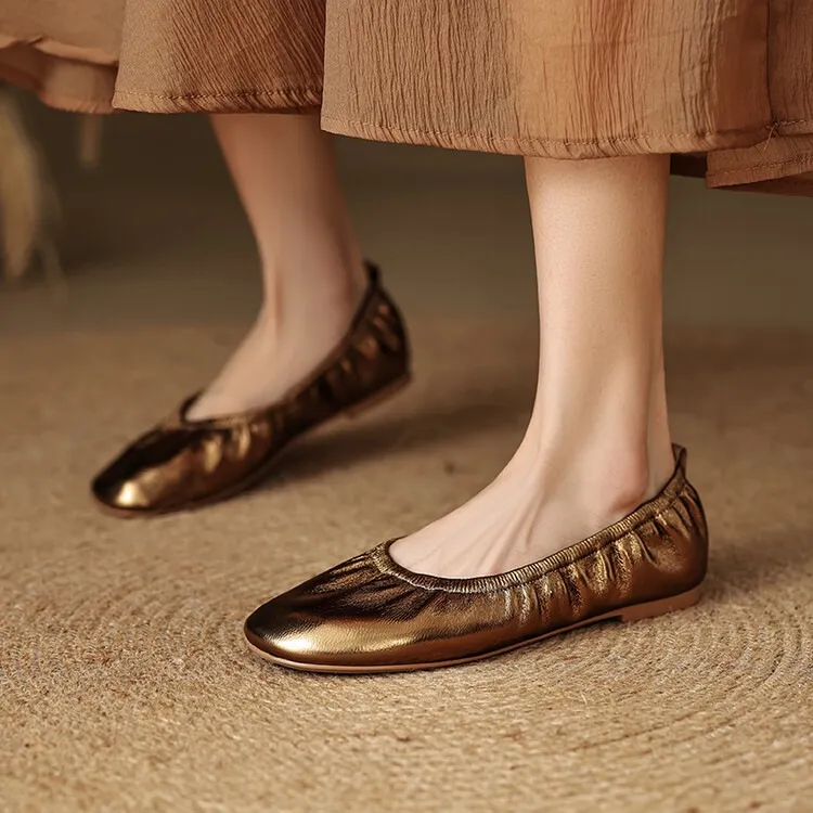 Spring and Autumn Single Shoes, Comfortable Sheepskin Slip-on Women's Shoes