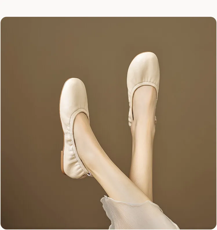 Spring and Autumn Single Shoes, Comfortable Sheepskin Slip-on Women's Shoes