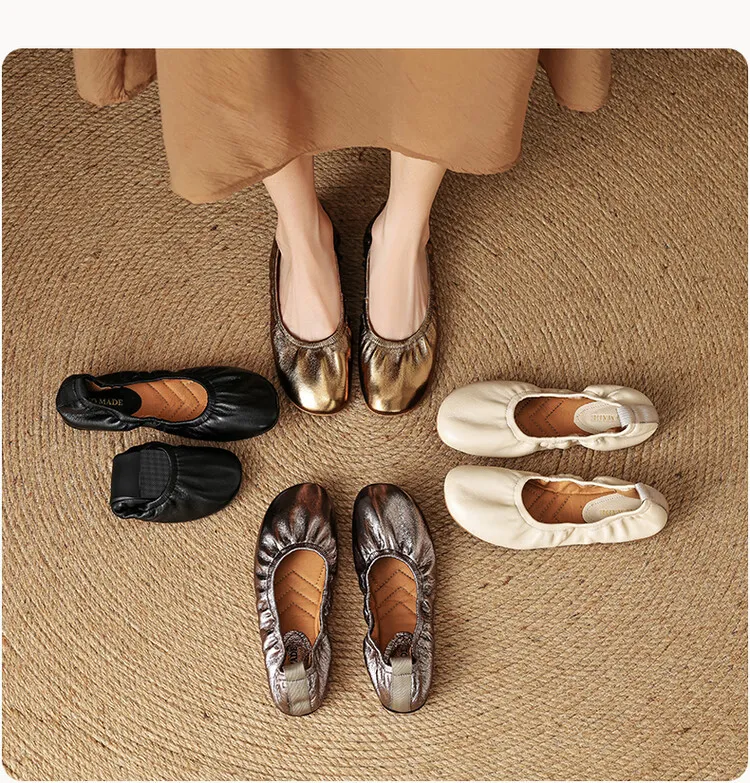 Spring and Autumn Single Shoes, Comfortable Sheepskin Slip-on Women's Shoes
