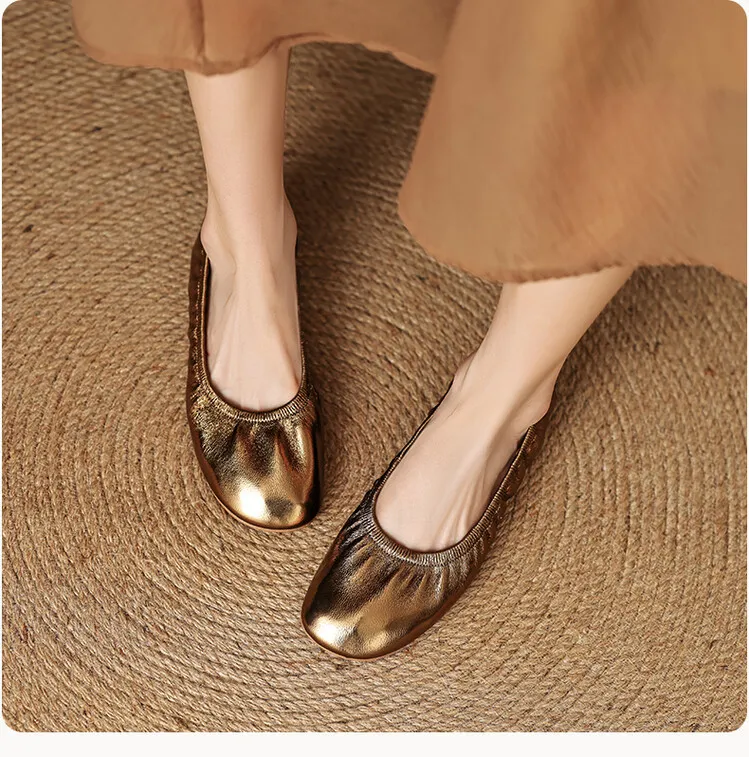Spring and Autumn Single Shoes, Comfortable Sheepskin Slip-on Women's Shoes