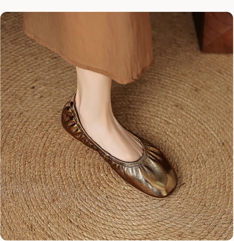 Spring and Autumn Single Shoes, Comfortable Sheepskin Slip-on Women's Shoes
