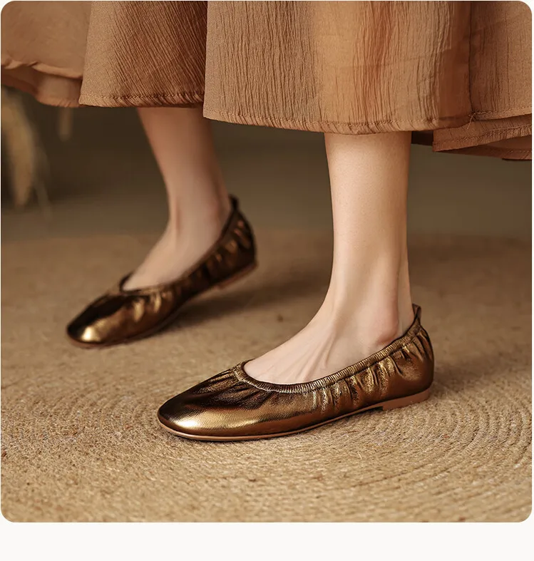 Spring and Autumn Single Shoes, Comfortable Sheepskin Slip-on Women's Shoes