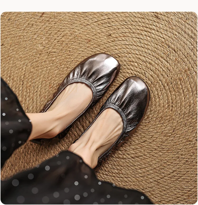 Spring and Autumn Single Shoes, Comfortable Sheepskin Slip-on Women's Shoes