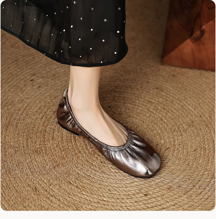 Spring and Autumn Single Shoes, Comfortable Sheepskin Slip-on Women's Shoes
