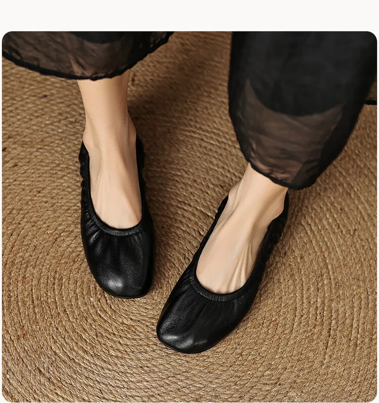 Spring and Autumn Single Shoes, Comfortable Sheepskin Slip-on Women's Shoes