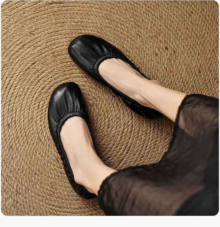 Spring and Autumn Single Shoes, Comfortable Sheepskin Slip-on Women's Shoes