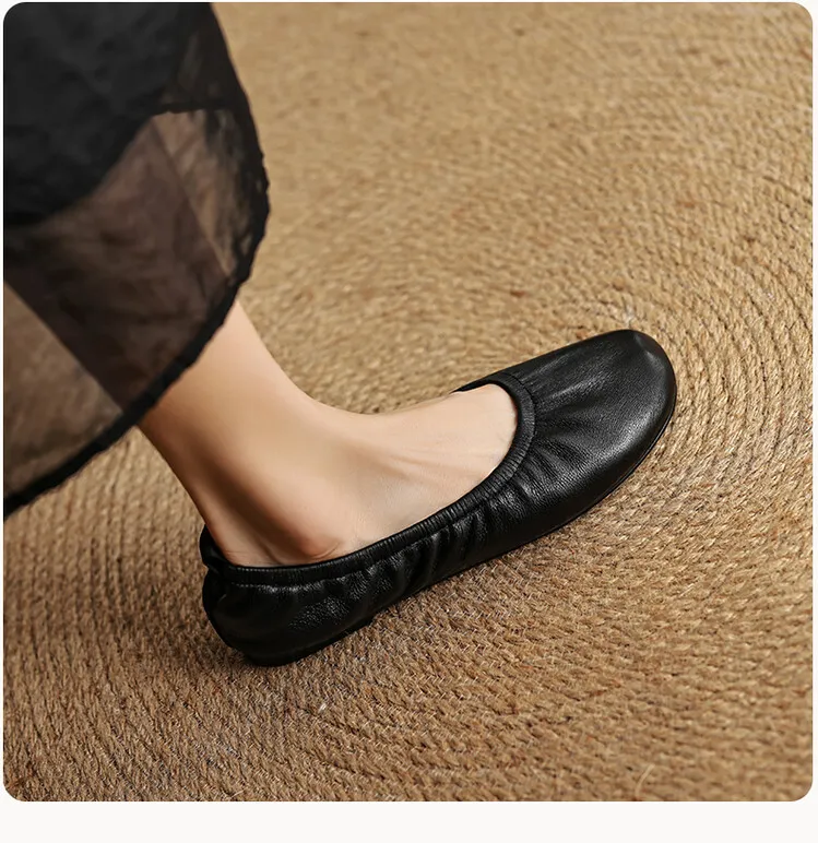 Spring and Autumn Single Shoes, Comfortable Sheepskin Slip-on Women's Shoes