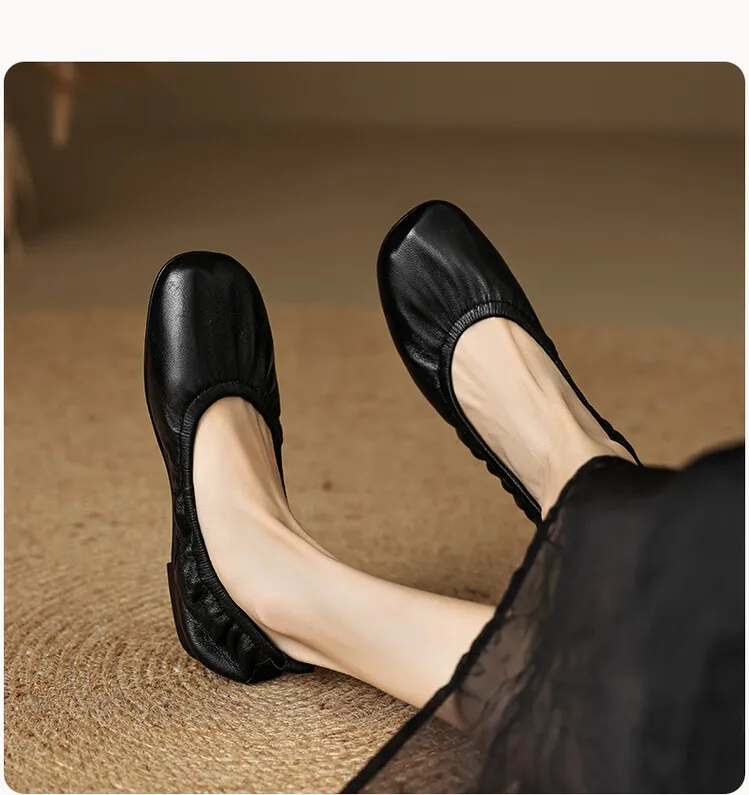 Spring and Autumn Single Shoes, Comfortable Sheepskin Slip-on Women's Shoes