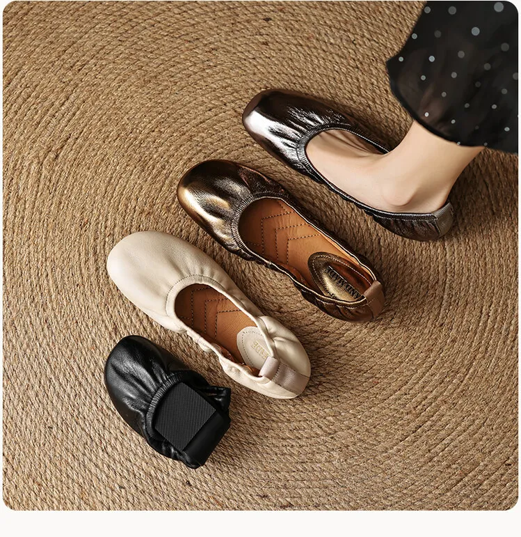 Spring and Autumn Single Shoes, Comfortable Sheepskin Slip-on Women's Shoes