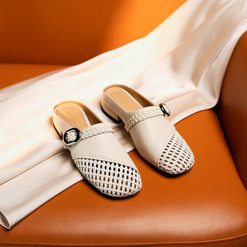 Spring/Summer Yuantong Slip-on Flat Wedge Heel Openwork Fashion Slip-on Women's Shoes