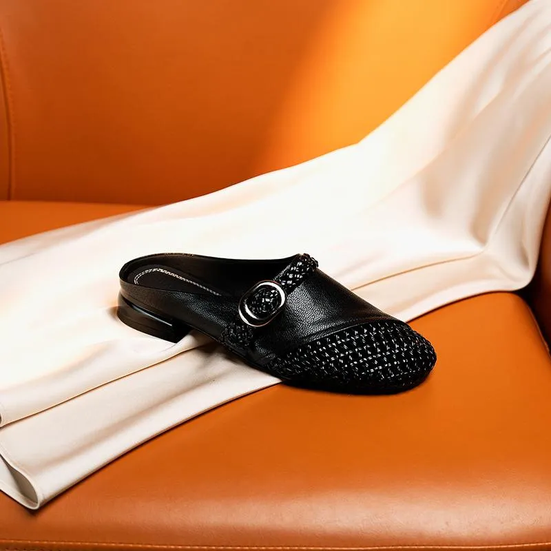 Spring/Summer Yuantong Slip-on Flat Wedge Heel Openwork Fashion Slip-on Women's Shoes
