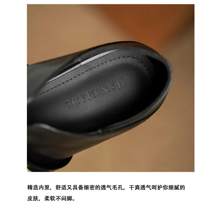 Video account recommends spring/summer square-toe single shoes with chunky heels, low heels, slip-on style, studded, fashion women's shoes, 5-26f.
