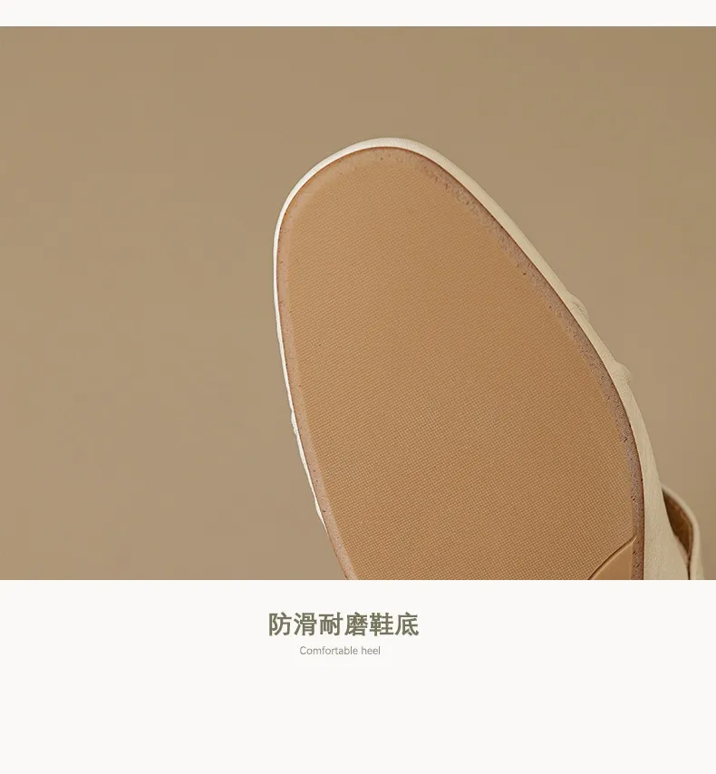 Spring and Autumn Round Toe Flat Shoes Soft Leather Comfortable Women's Shoes