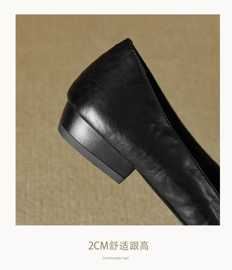 Spring and Autumn Square Toe Slip-on Cowhide Fashion Solid Color Women's Shoes Summer Shallow Mouth Woven Shoes 4142