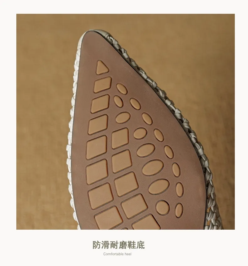 Spring/Summer pointed-toe chunky heel high-heeled cowhide openwork fashion women's shoes