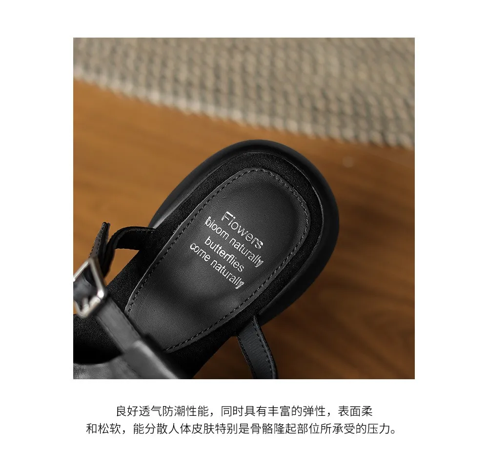 Spring/Summer platform slippers with chunky heels, worn over leather, fashionable women's shoes
