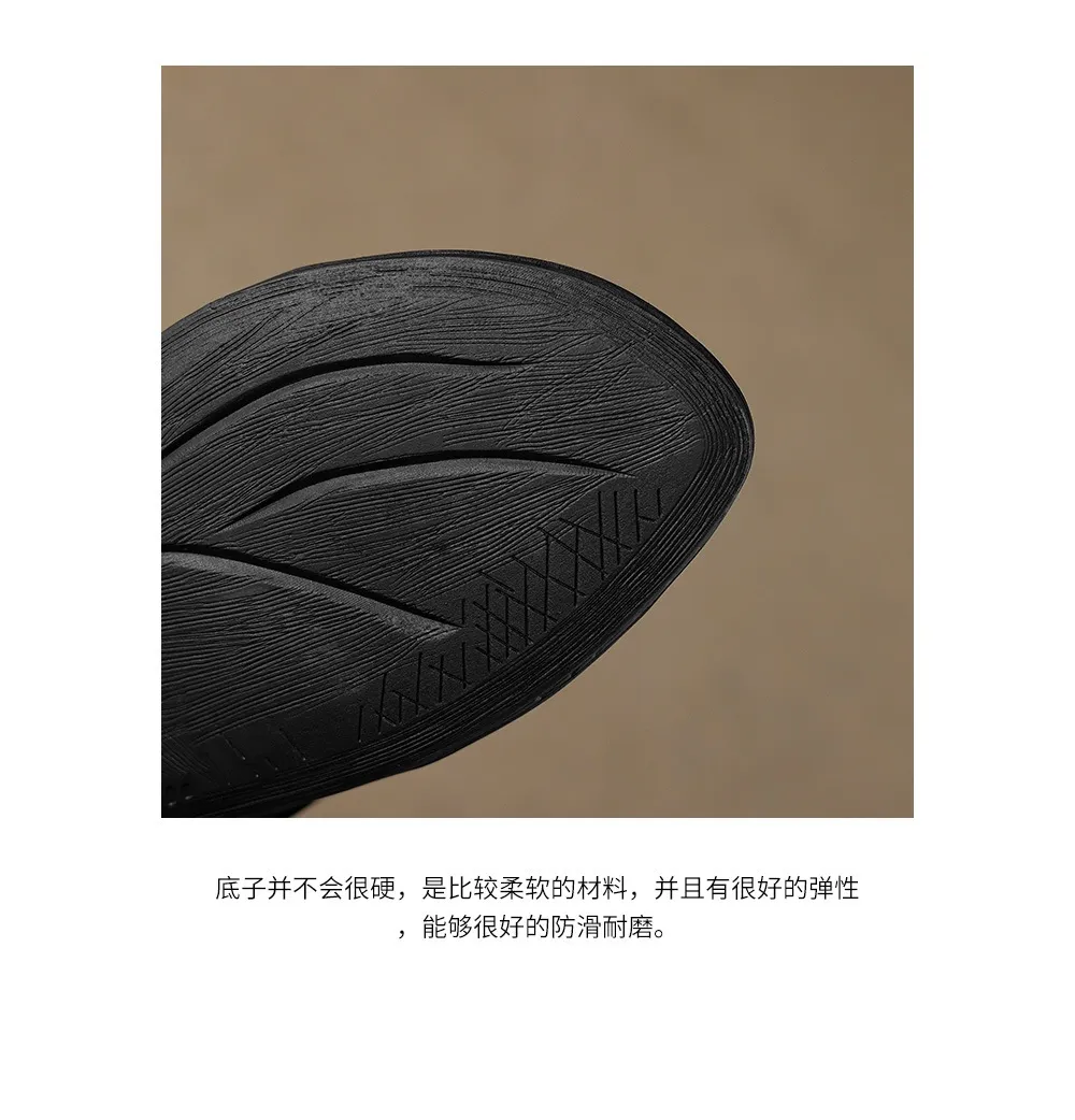 Spring/Summer Round Toe Flat Slippers, High-Quality Cowhide Leather, Sweat-Absorbing, Fashionable Women's Shoes in 3 Colors