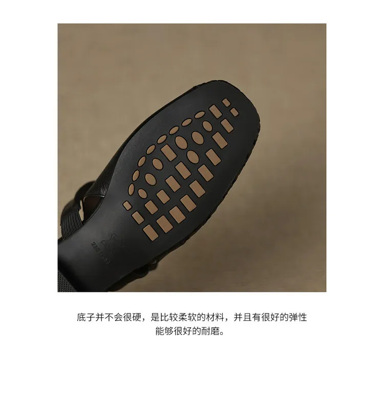 Sheepskin 2cm low heel hollow openwork women's shoes spring and summer square toe single shoes, sizes 34-40 chunky heel 5-26J