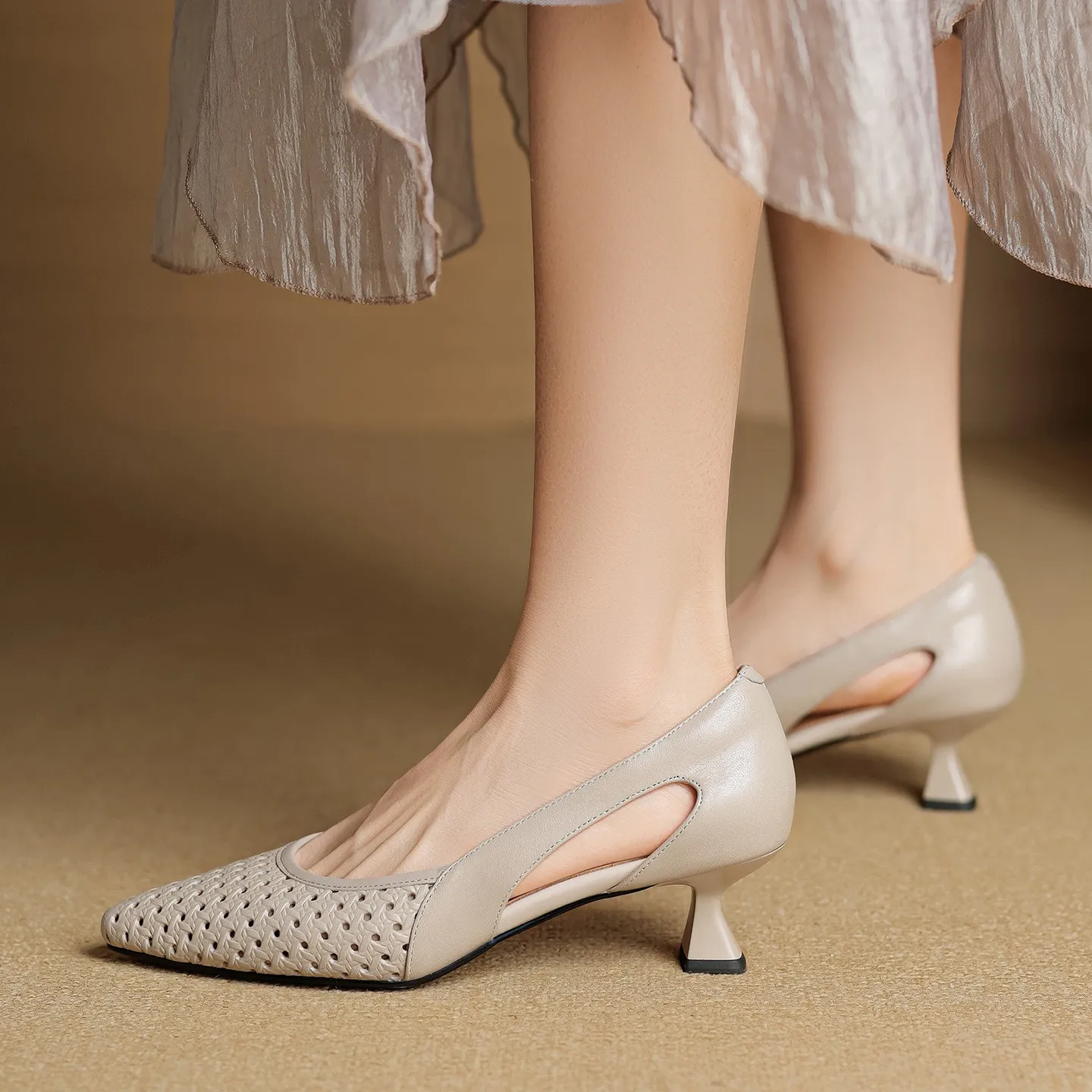 Spring/Summer Sandals, Stiletto Heels, High Heels, Pointed Toes, Openwork Fashion Shoes