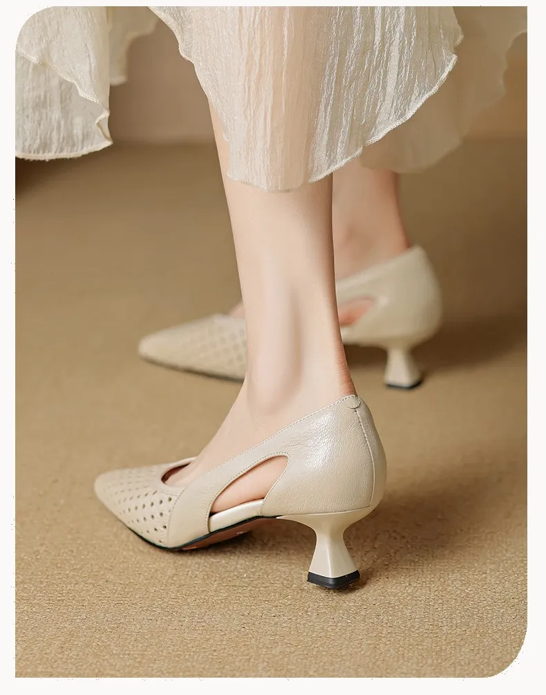 Spring/Summer Sandals, Stiletto Heels, High Heels, Pointed Toes, Openwork Fashion Shoes