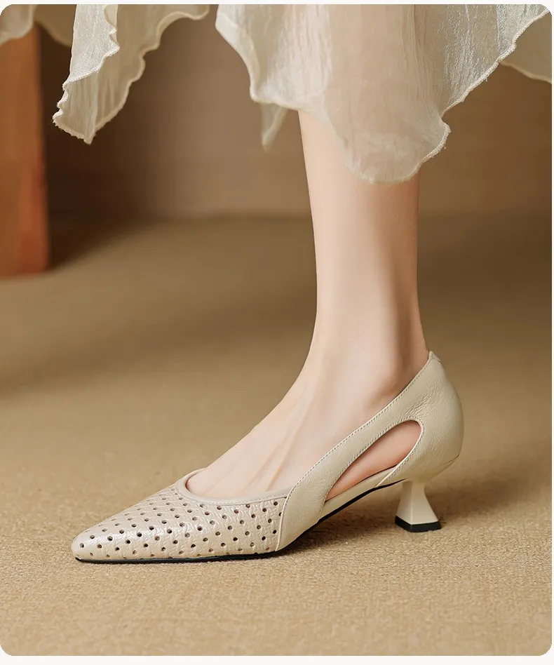 Spring/Summer Sandals, Stiletto Heels, High Heels, Pointed Toes, Openwork Fashion Shoes