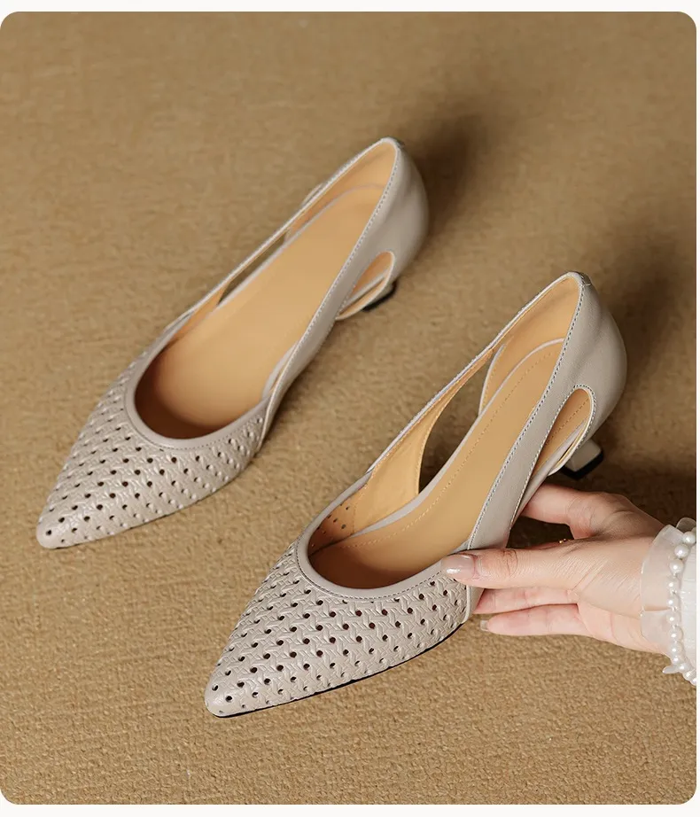 Spring/Summer Sandals, Stiletto Heels, High Heels, Pointed Toes, Openwork Fashion Shoes
