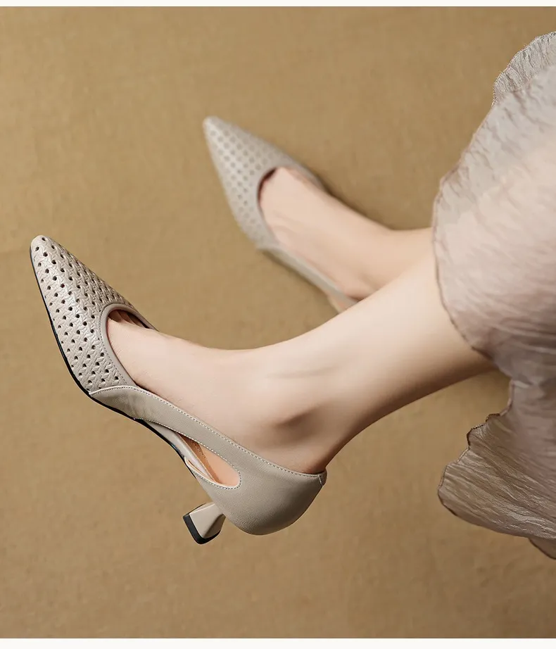 Spring/Summer Sandals, Stiletto Heels, High Heels, Pointed Toes, Openwork Fashion Shoes