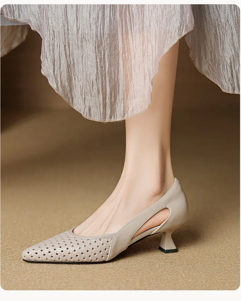 Spring/Summer Sandals, Stiletto Heels, High Heels, Pointed Toes, Openwork Fashion Shoes