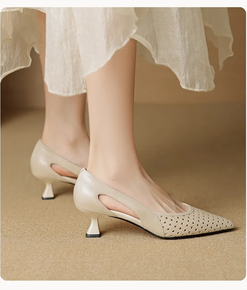 Spring/Summer Sandals, Stiletto Heels, High Heels, Pointed Toes, Openwork Fashion Shoes