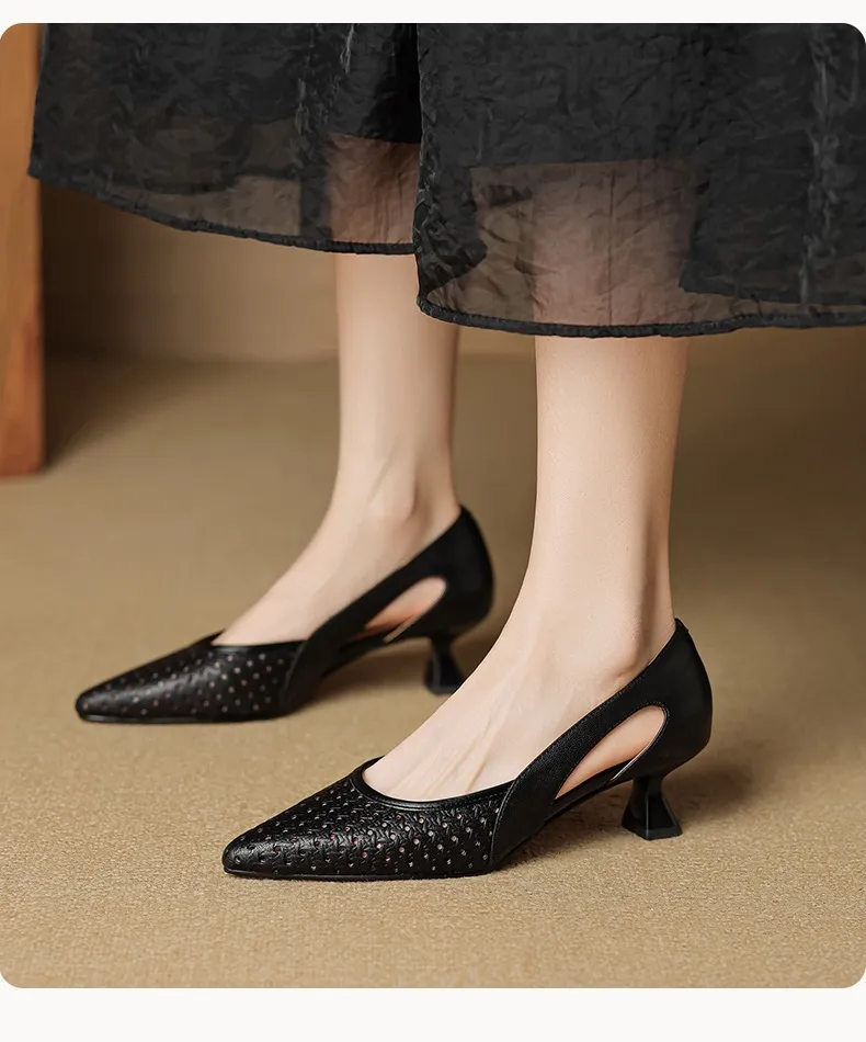 Spring/Summer Sandals, Stiletto Heels, High Heels, Pointed Toes, Openwork Fashion Shoes