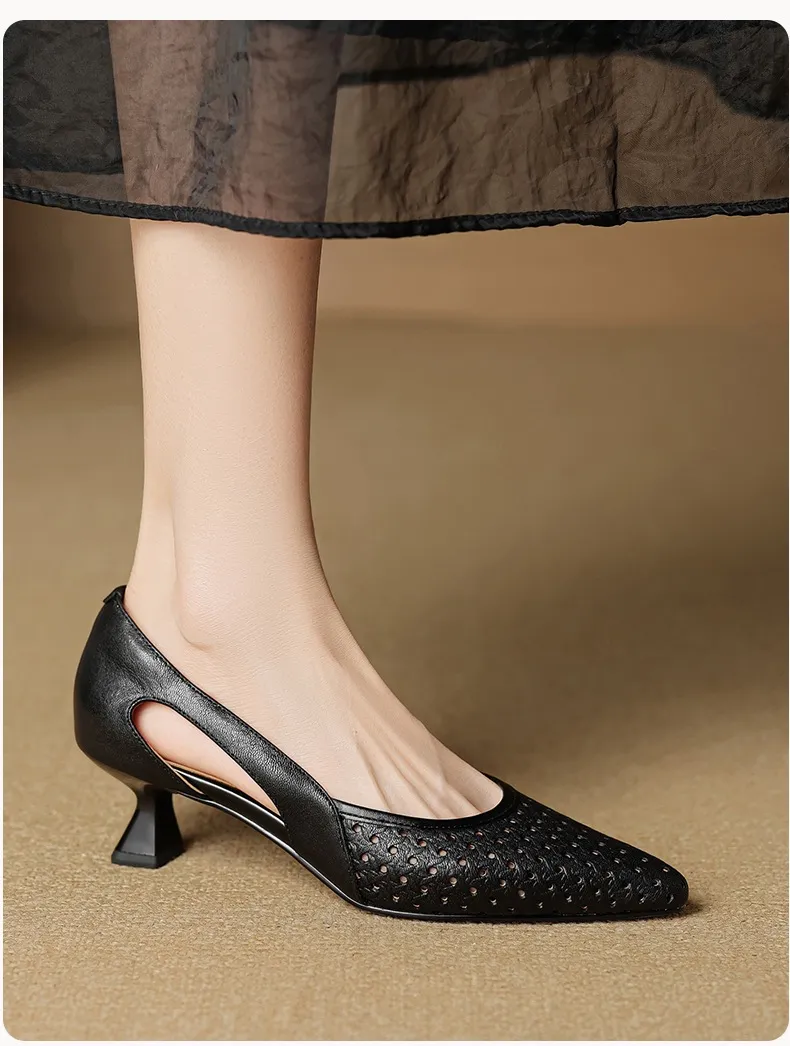 Spring/Summer Sandals, Stiletto Heels, High Heels, Pointed Toes, Openwork Fashion Shoes