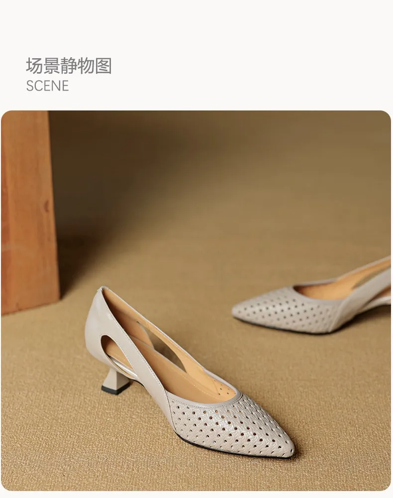 Spring/Summer Sandals, Stiletto Heels, High Heels, Pointed Toes, Openwork Fashion Shoes