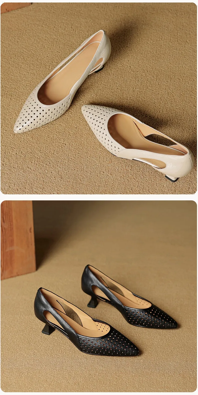 Spring/Summer Sandals, Stiletto Heels, High Heels, Pointed Toes, Openwork Fashion Shoes