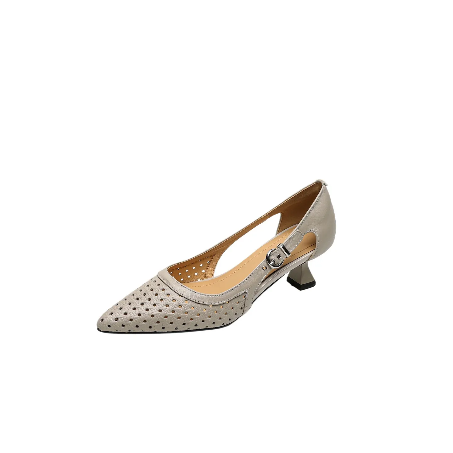 Spring/Summer Pointed-Toe Sandals, Sheepskin Hollow-Out Fashion Women's Shoes