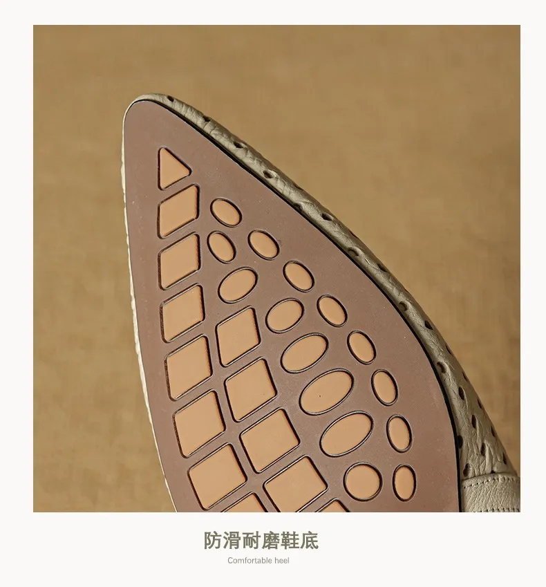 Spring/Summer Pointed-Toe Sandals, Sheepskin Hollow-Out Fashion Women's Shoes