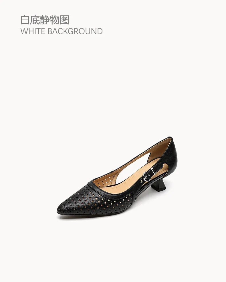 Spring/Summer Pointed-Toe Sandals, Sheepskin Hollow-Out Fashion Women's Shoes