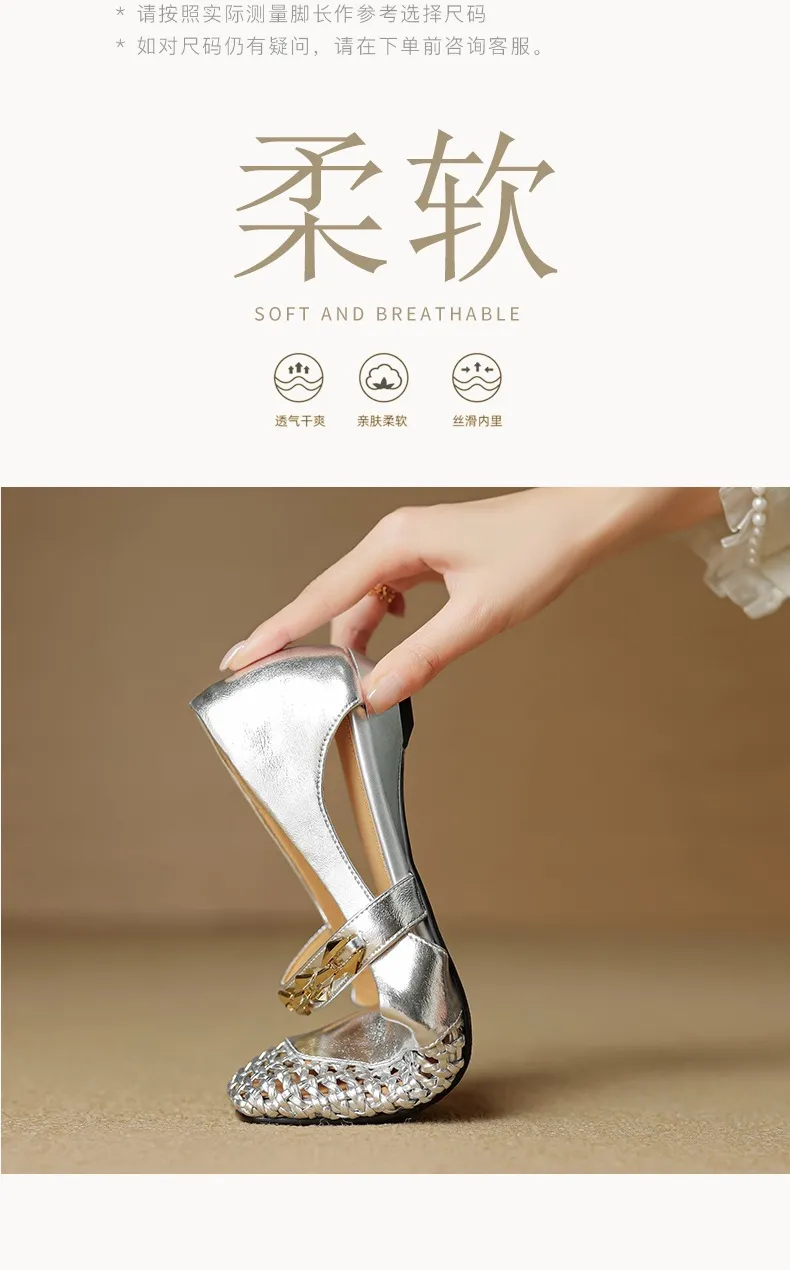 Spring/Summer Square-Toe Flat Leather Fashion Shoes for Women