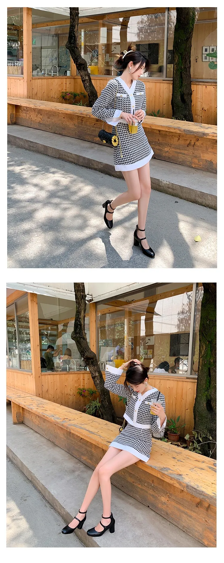 Autumn round-toe chunky heel high heels Roman style Mary Jane women's shoes