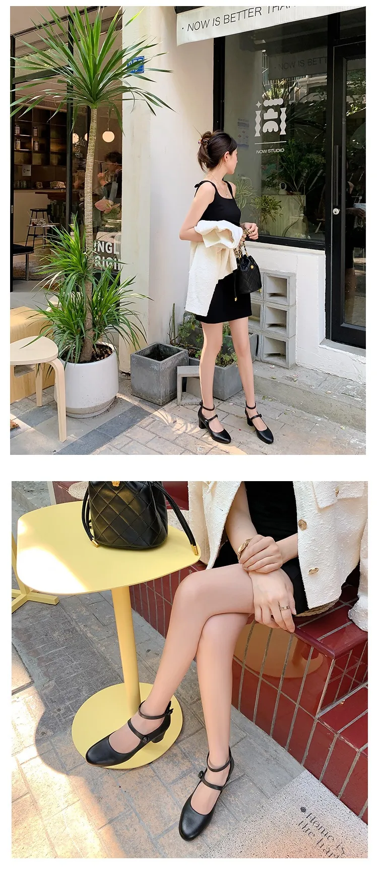 Autumn round-toe chunky heel high heels Roman style Mary Jane women's shoes