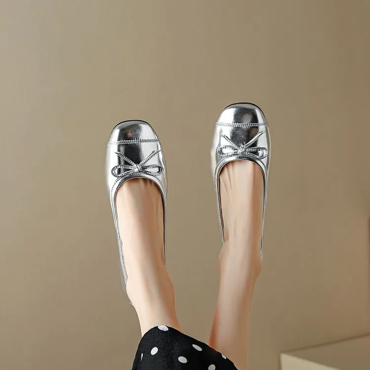 Autumn round-toe flat shoes, comfortable and soft sheepskin women's shoes, 6-23k super soft, 4 colors, little red shoes