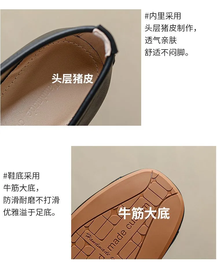 Autumn round-toe flat shoes, comfortable and soft sheepskin women's shoes, 6-23k super soft, 4 colors, little red shoes