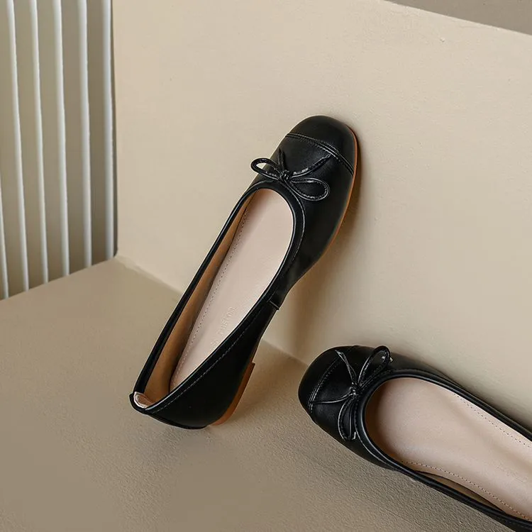 Autumn round-toe flat shoes, comfortable and soft sheepskin women's shoes, 6-23k super soft, 4 colors, little red shoes