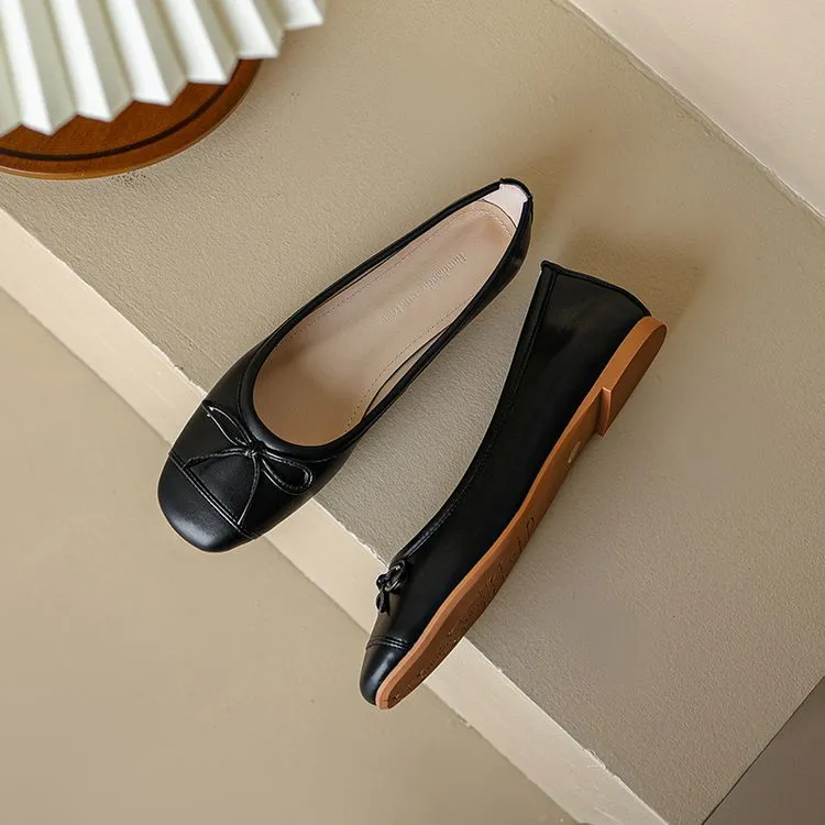Autumn round-toe flat shoes, comfortable and soft sheepskin women's shoes, 6-23k super soft, 4 colors, little red shoes